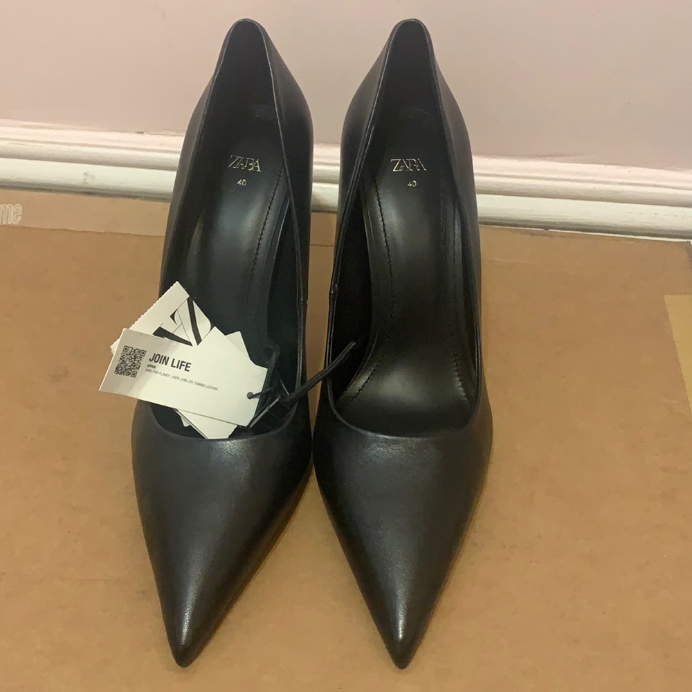 Zara leather heels
